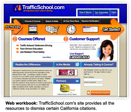 TrafficSchool.com's site provides all the resources to dismiss certain California citations.